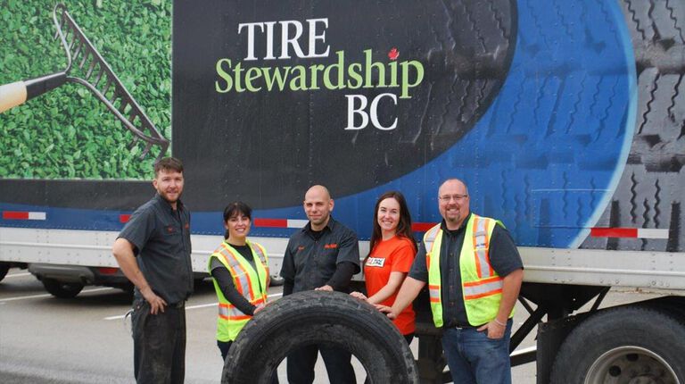 Kal Tire team members with Tire Stewardship truck