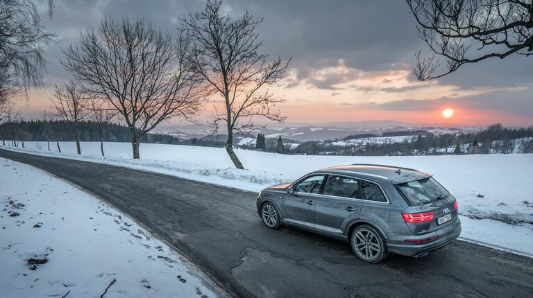 The best year round tire on vehicle on winter road