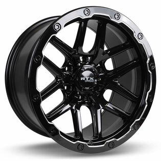 RTX Volcano Gloss Black Milled Edge Wheels