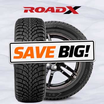 Save $80 on a set of 4 select RoadX tires