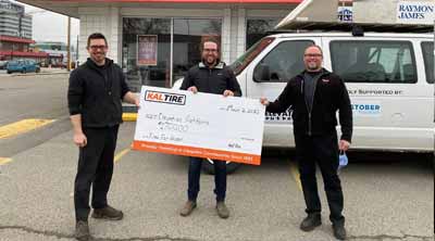 Elevation Outdoors and Kal Tire with Tires for Good gift
